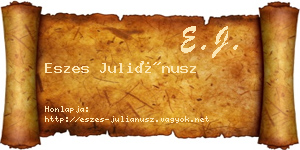 Eszes Juliánusz névjegykártya